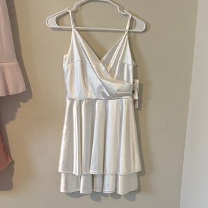 Honey and Rosie White Satin Mini Dress